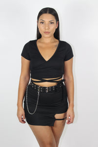 Elsy Wrap Top (Black)