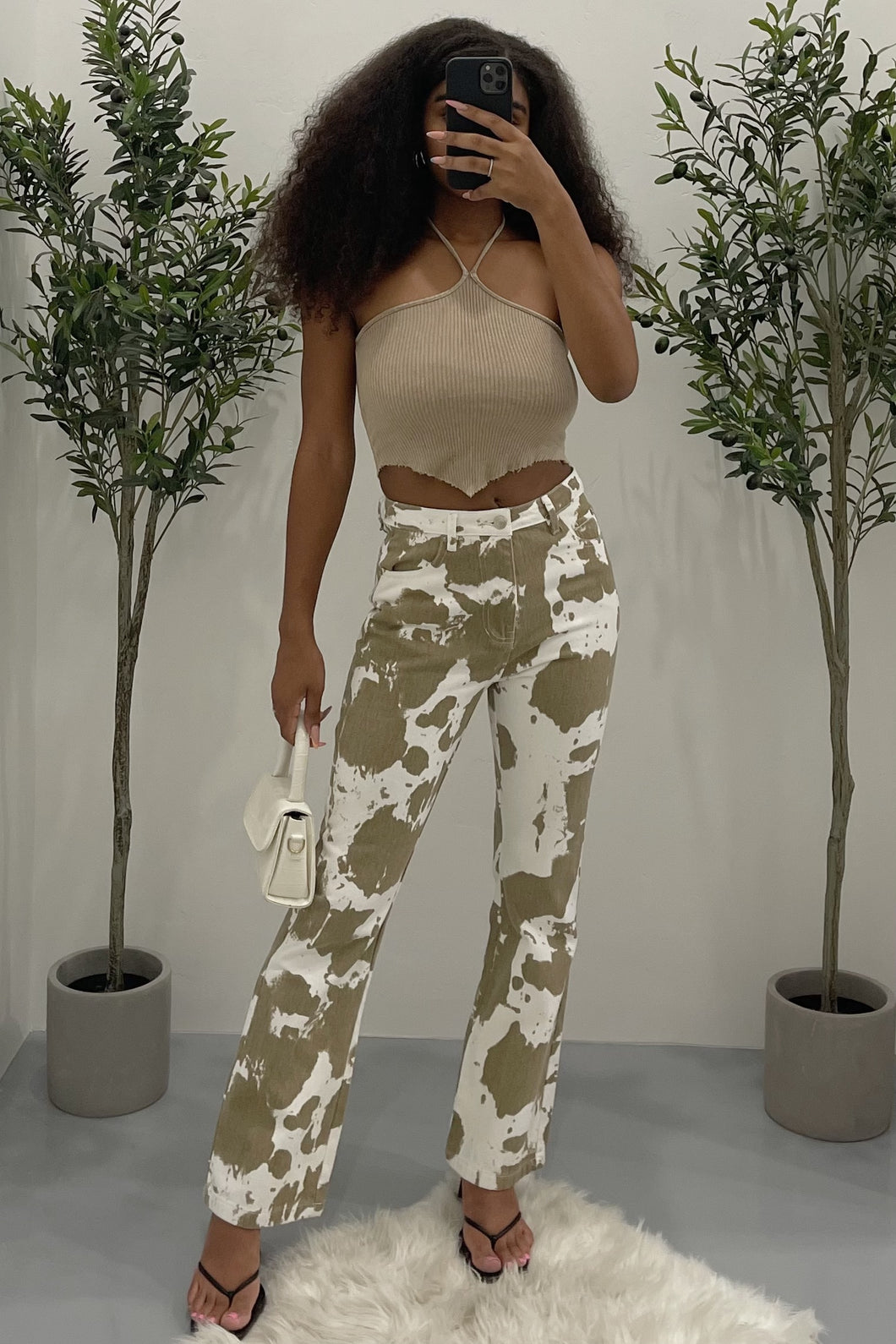 Sedona Jeans (Taupe Cow Print)