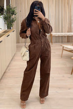 Load image into Gallery viewer, Jason Woven Corduroy Jumpsuit (Chocolate Brown)