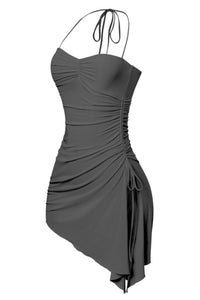 Cher Asymmetrical Mini Dress (Black)