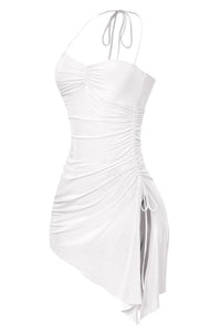 Cher Asymmetrical Mini Dress (Off White)