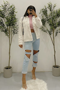 Ted Sherpa Jacket (Cream)