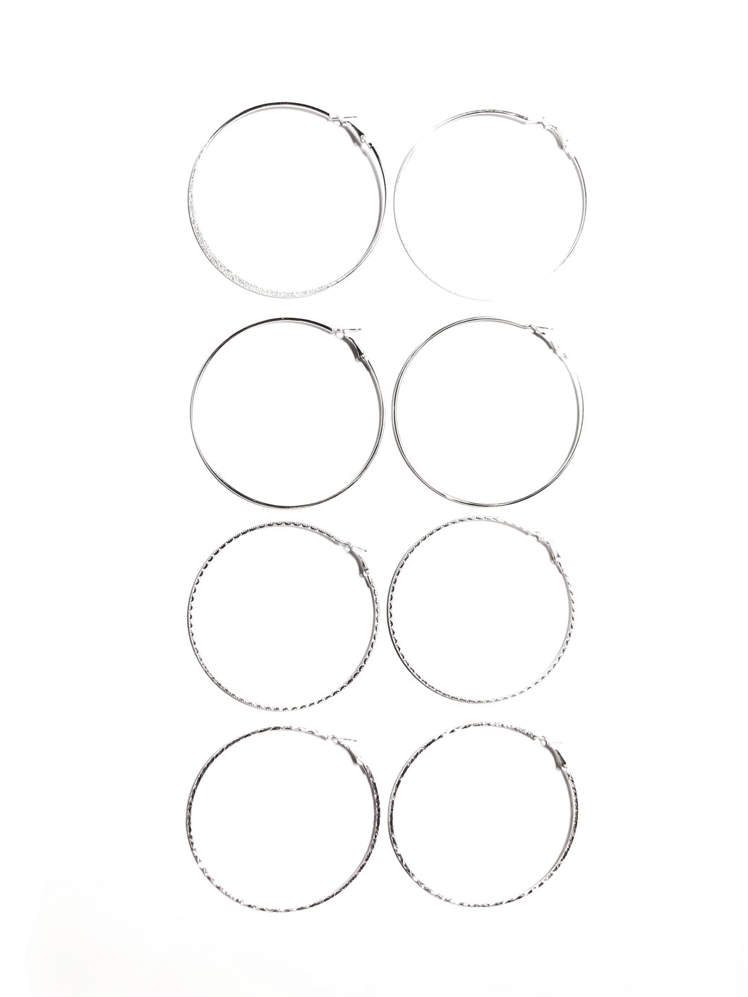 Alyssa Hoop Earrings Set (Silver)