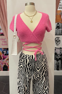 Sully Furry Sweater Top (Hot Pink)