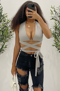 Martini Wrap Top (Grey)