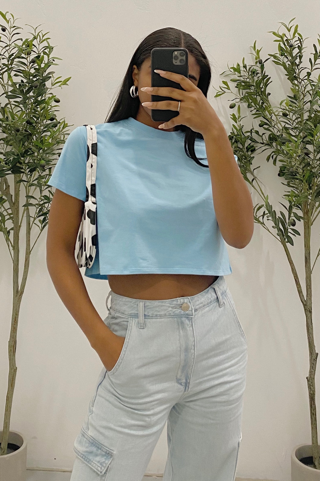 Daren Crop Tee (Sky Blue)