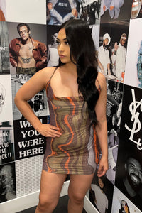 Groovy Swirl Dress (Brown Multi)