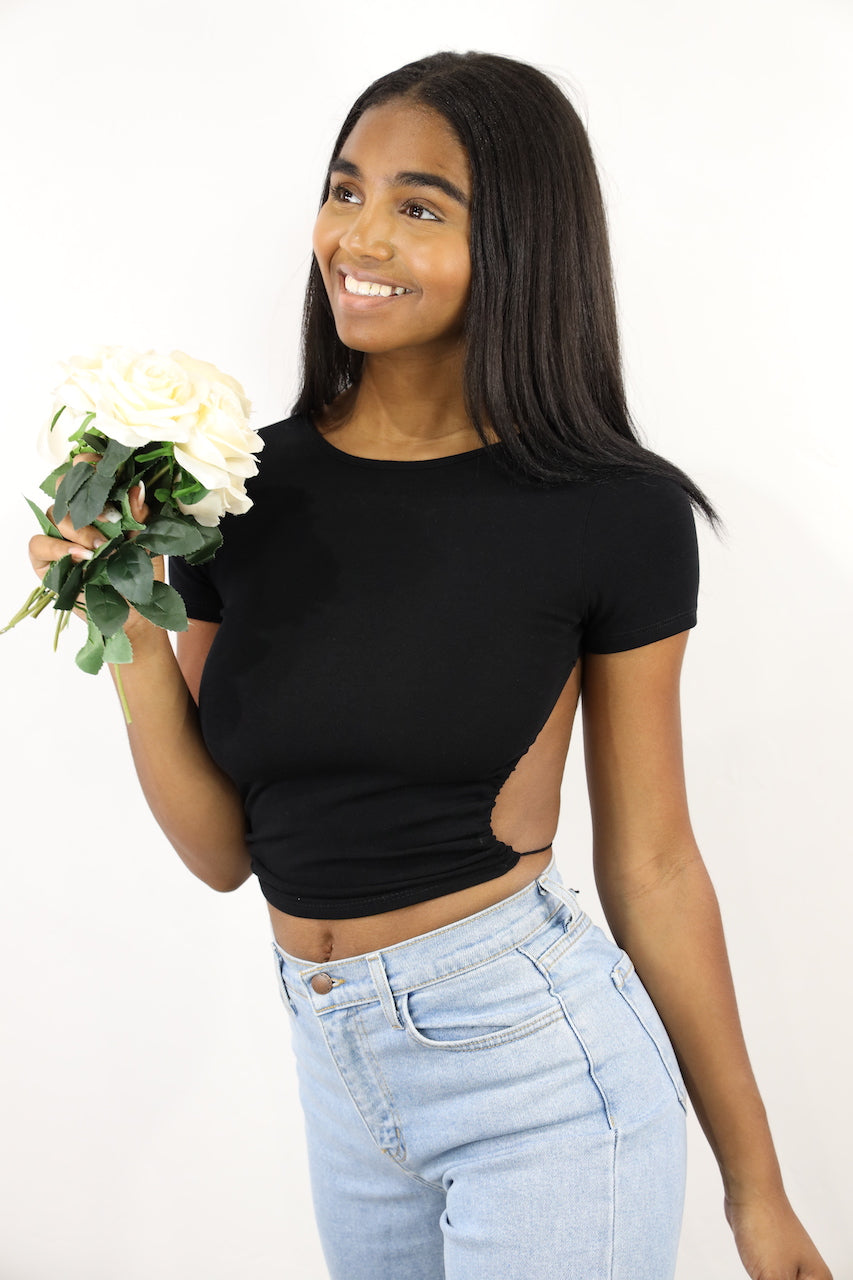 Mulan Open Back Top (Black)