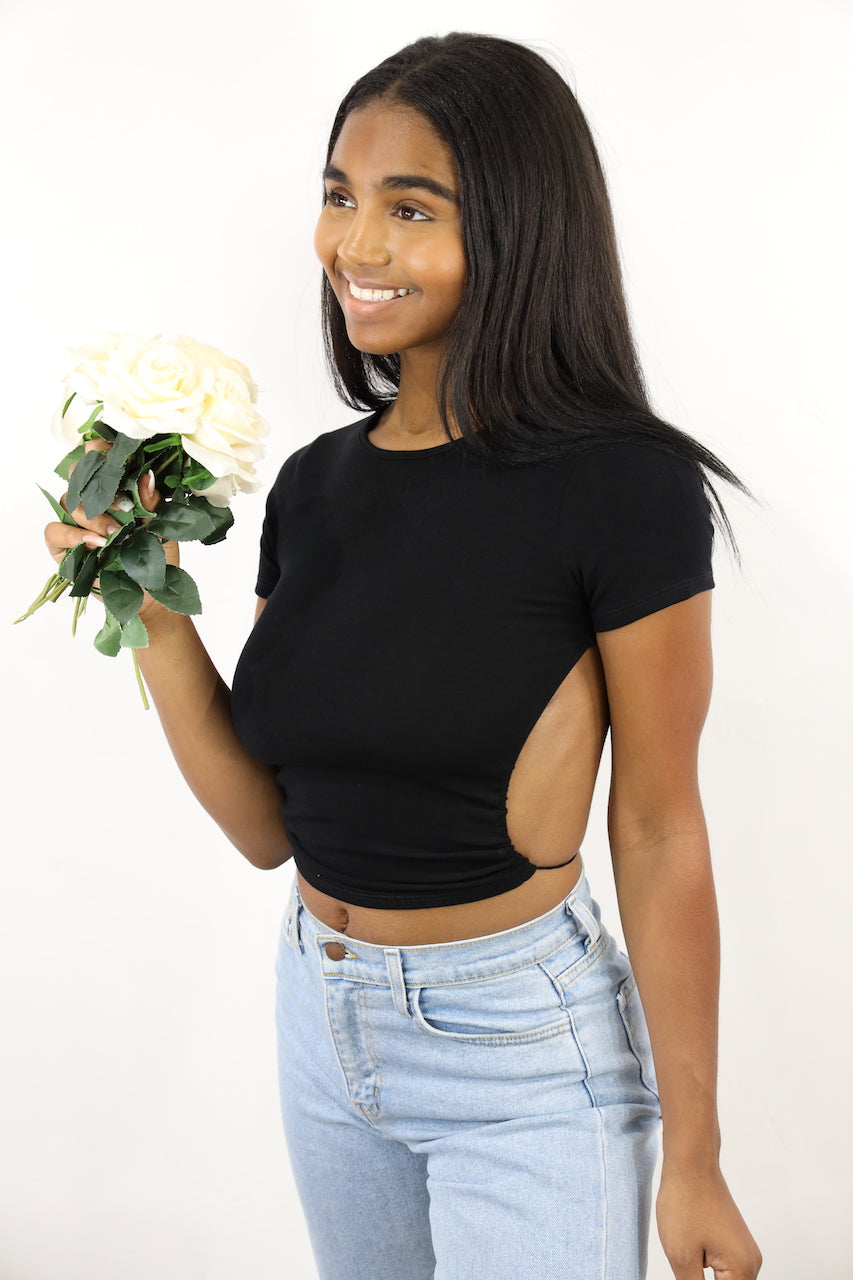 Mulan Open Back Top (Black)