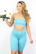 Load image into Gallery viewer, Leslie Biker Set (Aqua)