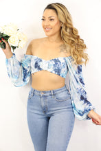 Load image into Gallery viewer, Cruz Crop Top (Tie Dye Blue)