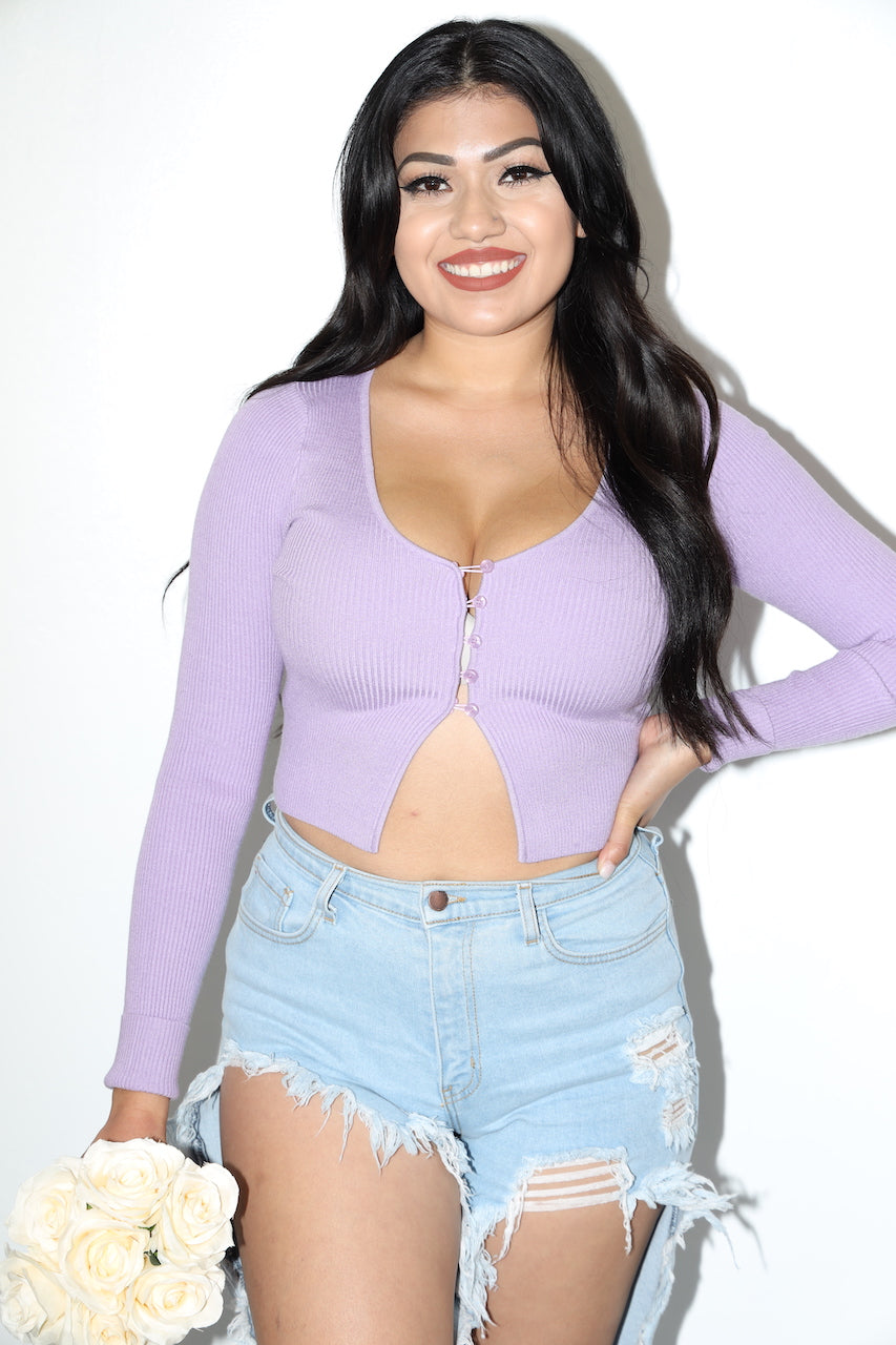 Desiree Long Sleeve Top (Lavender)