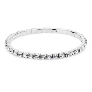 Elsa Rhinestone Bracelet (1 Row / Silver)