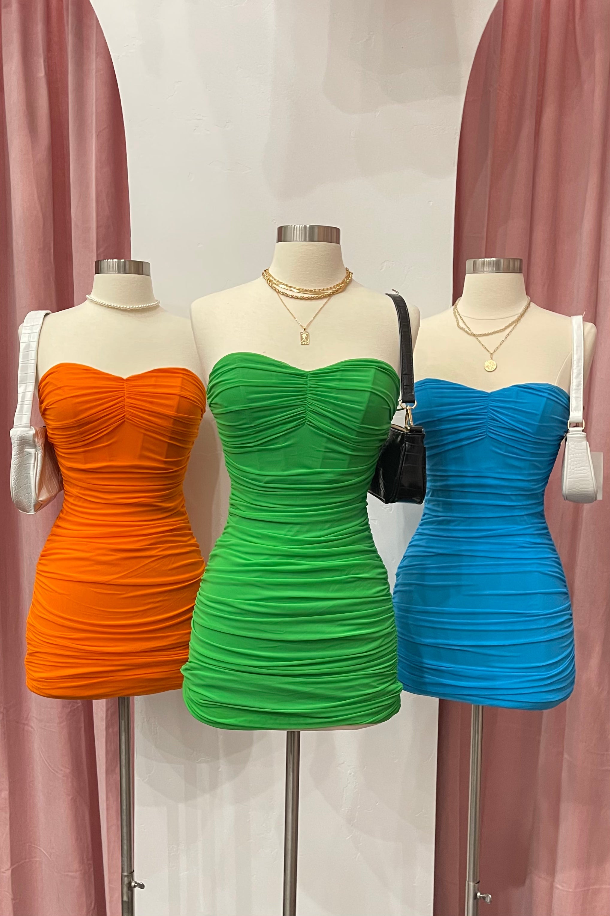 Onyx Mesh Mini Dress (Green)