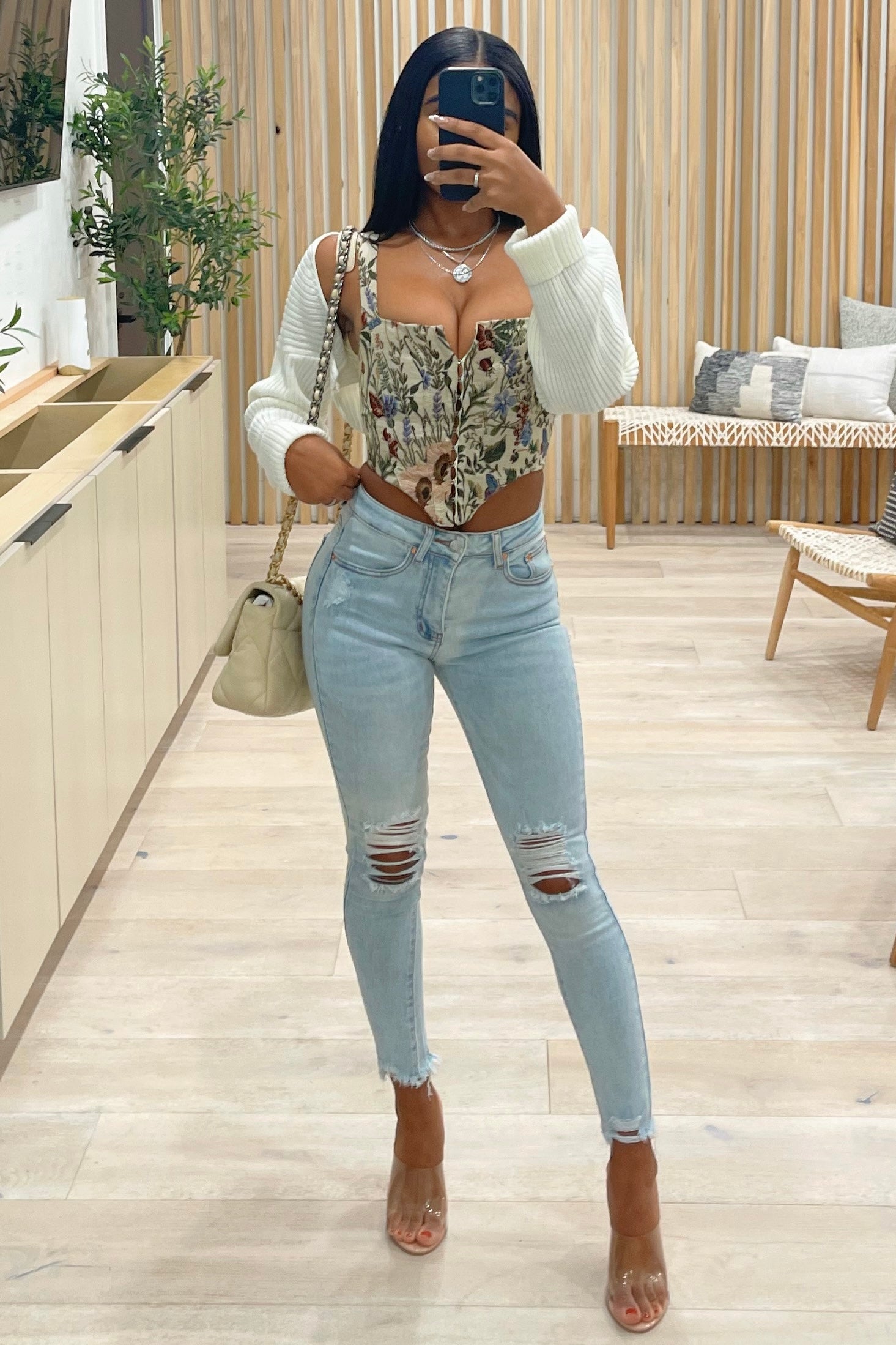 Matty Distressed Skinny Jeans (Light Denim)