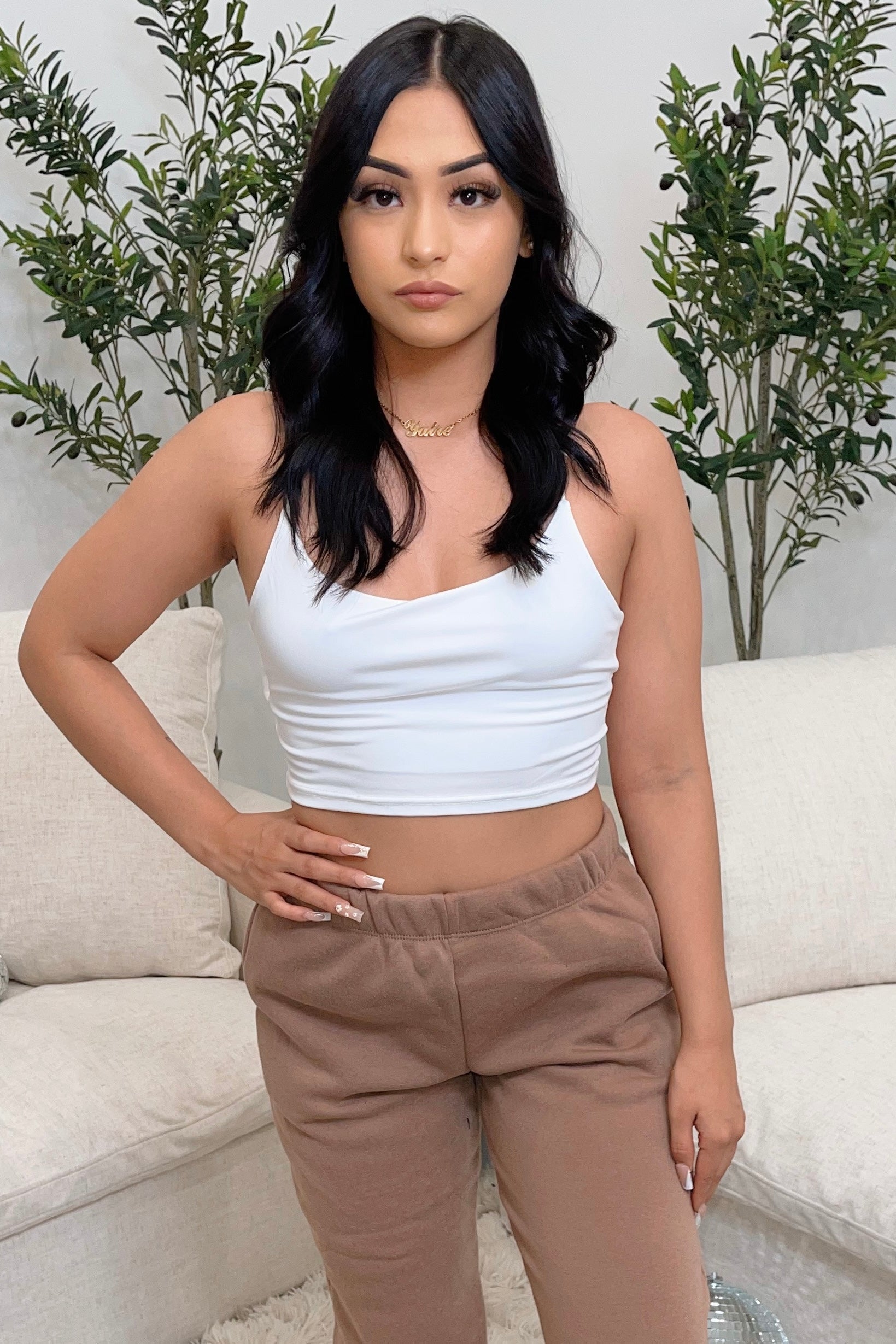 Sade Spaghetti Crop Top (White)